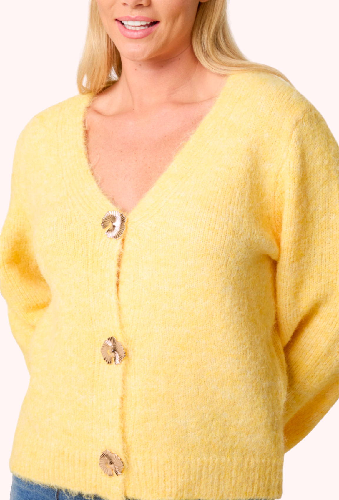 Gold button sunshine cardigan