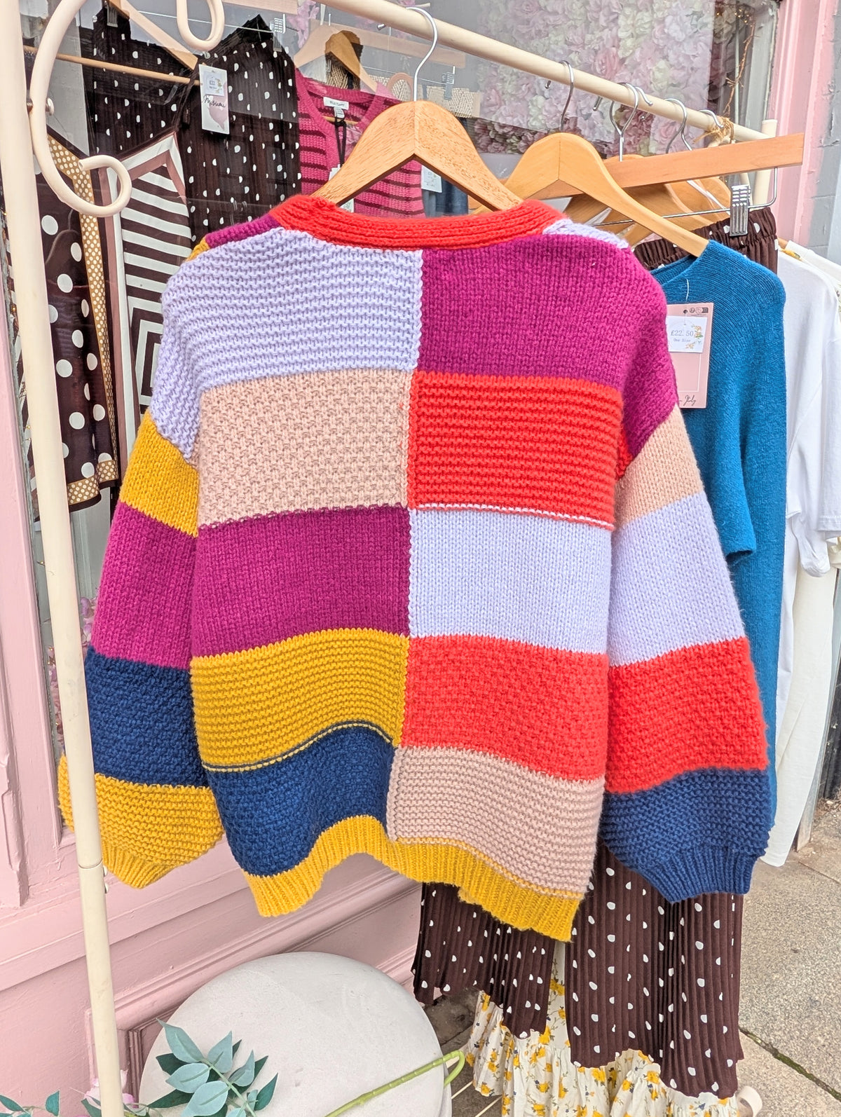 Colour pop patchwork cardigan