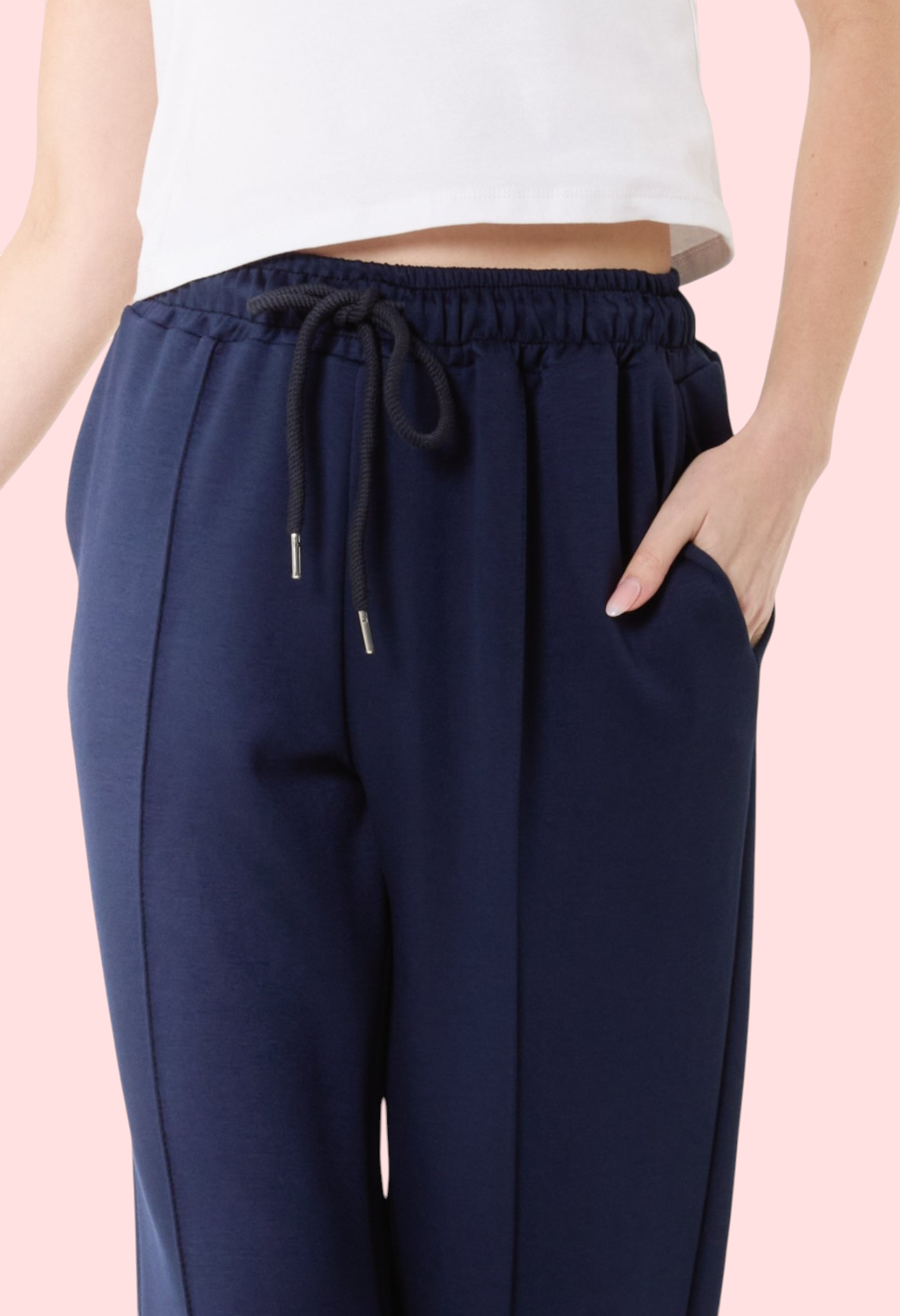 Soft wide leg trousers Navy