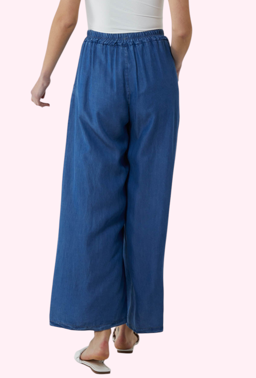 Chambray style trousers