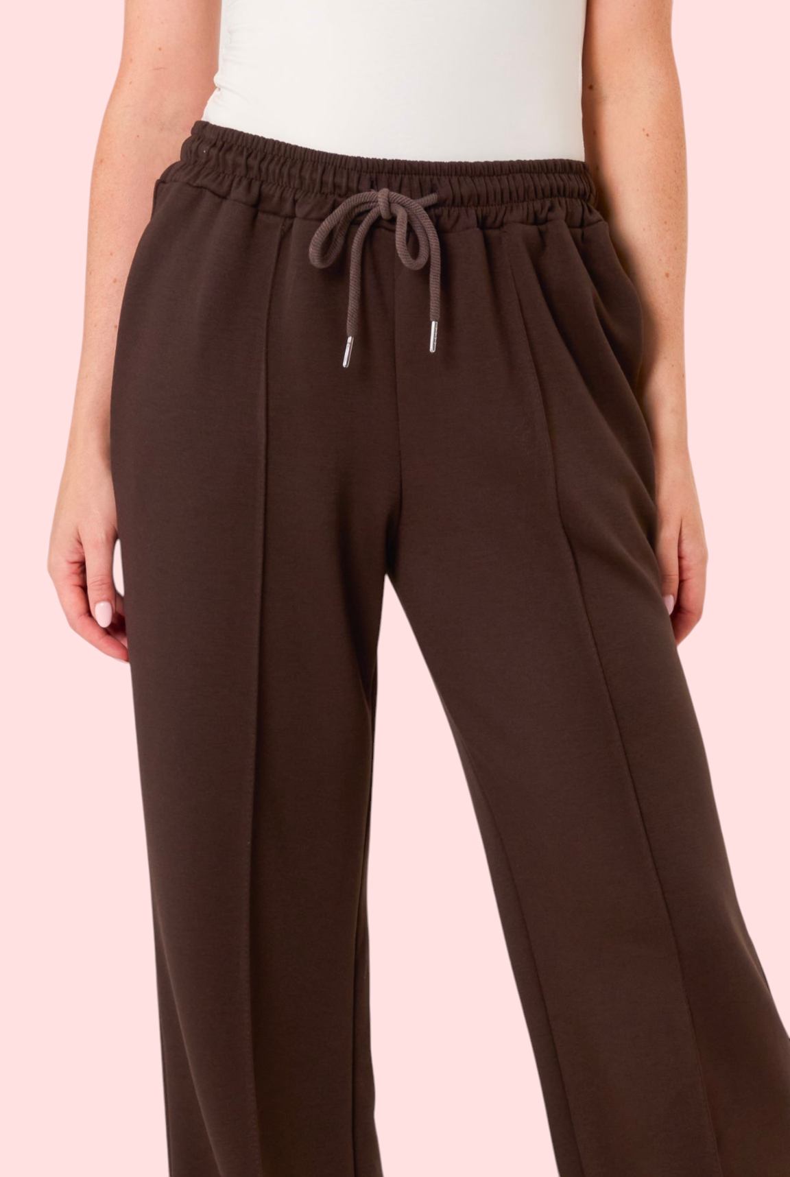 Soft wide leg trousers chocolate