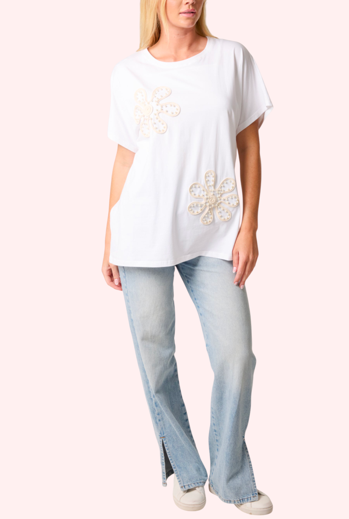 Embellished pearl t-shirt