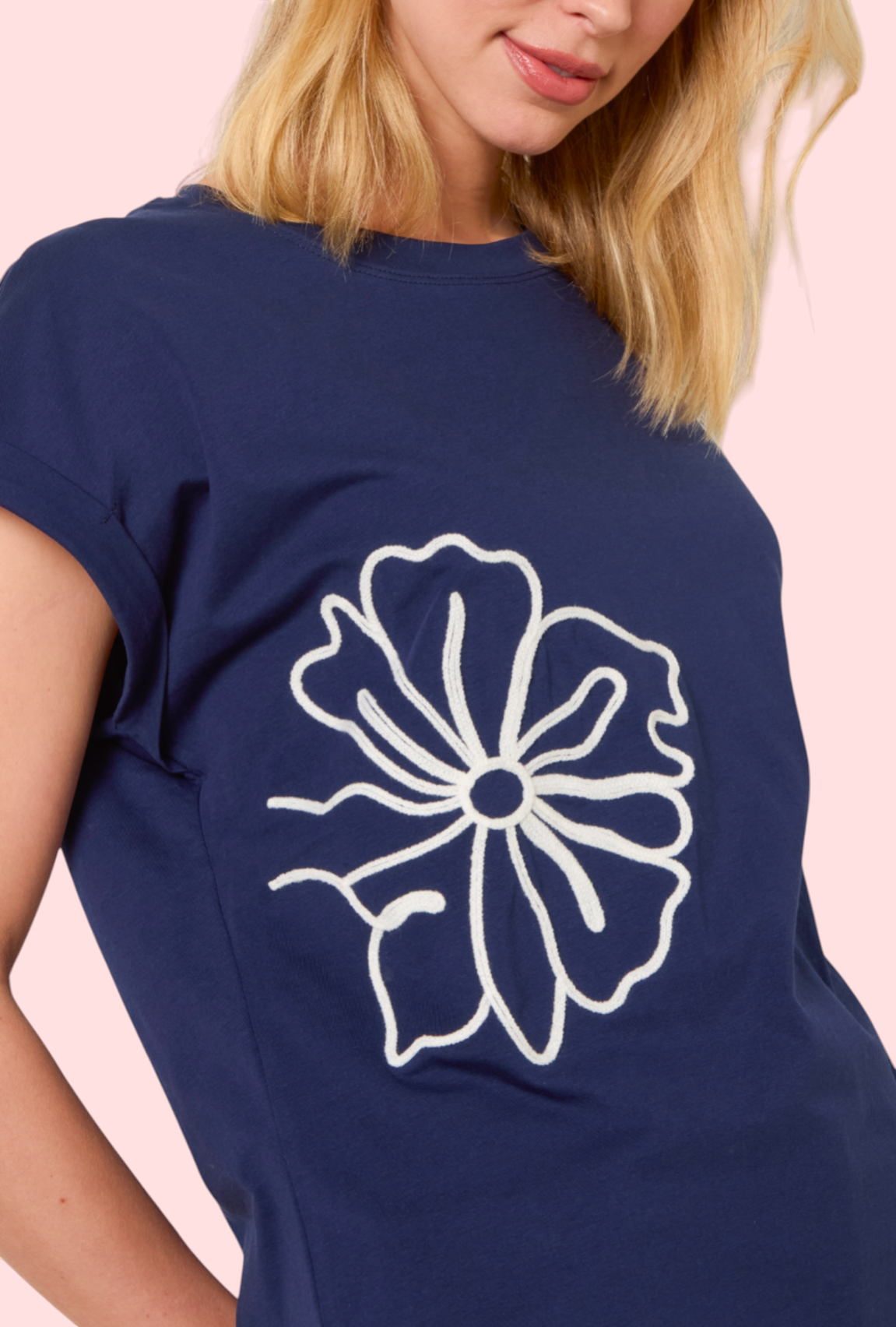 Contrast t-shirt navy