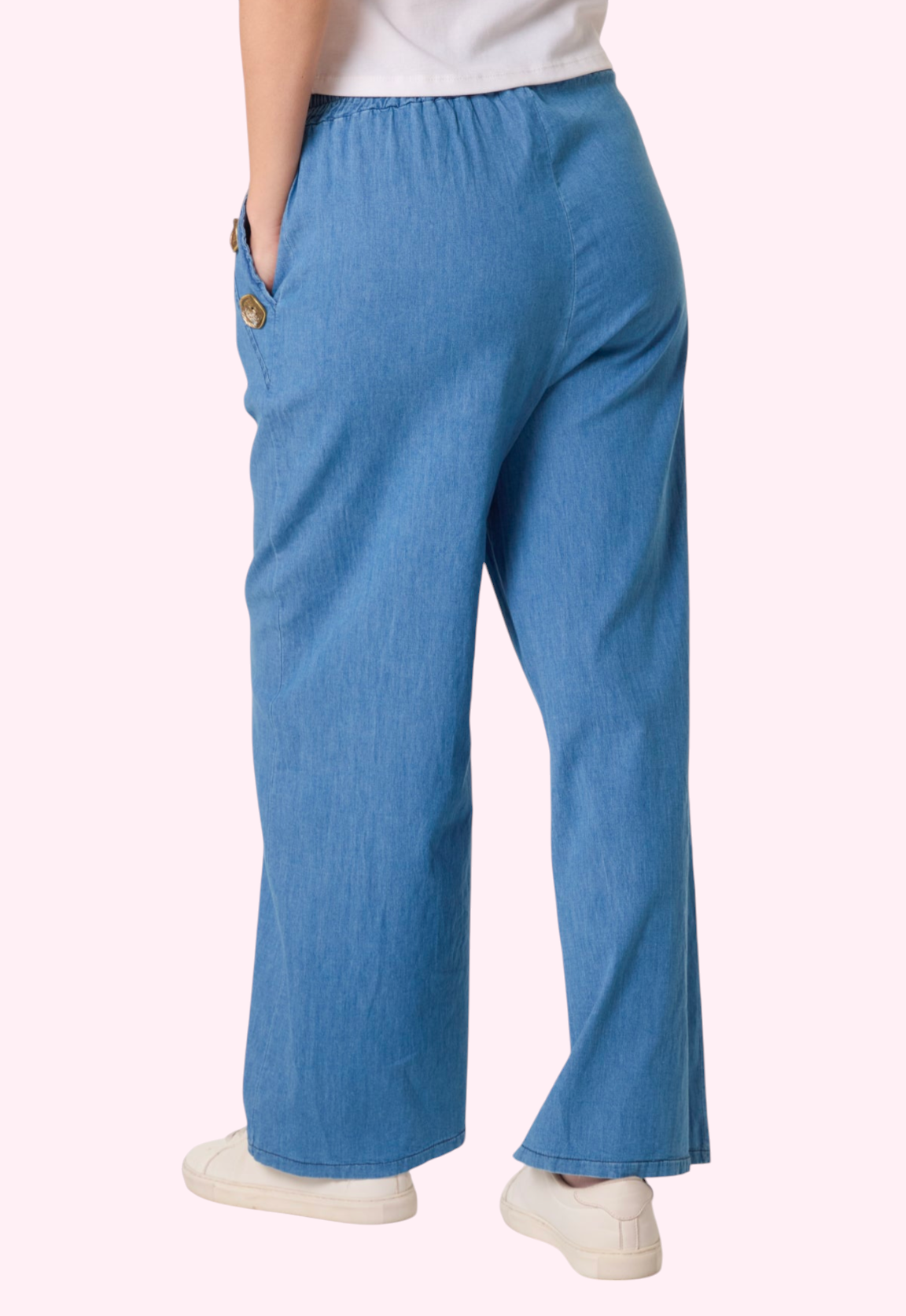 Cotton denim look trousers