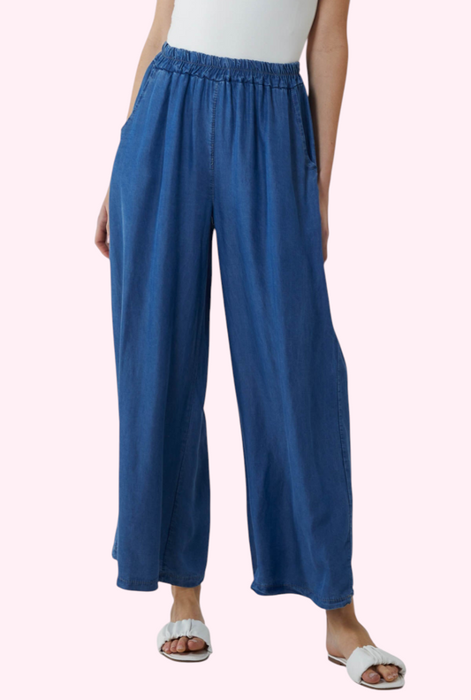 Chambray style trousers