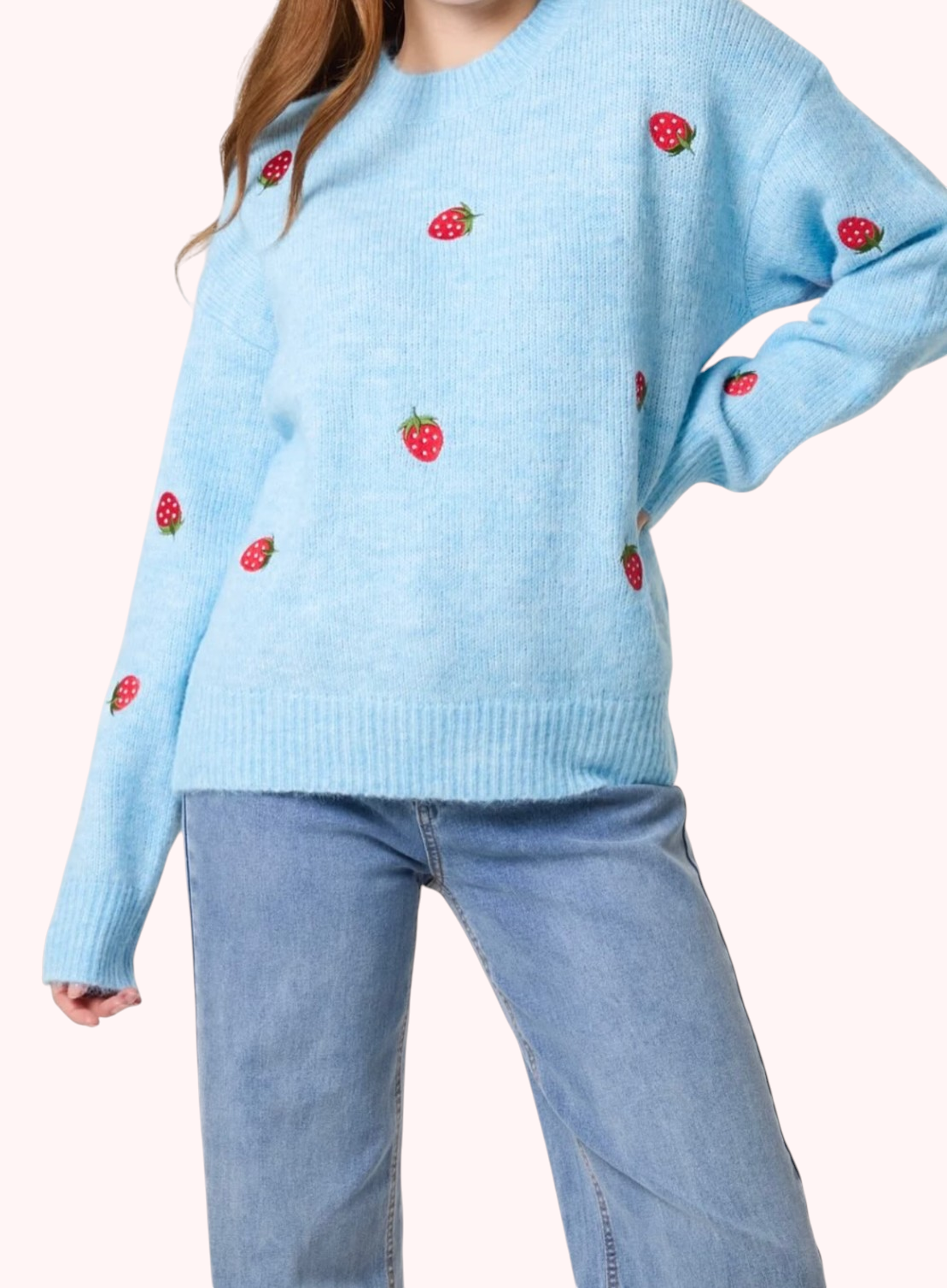 Embroidered strawberry jumper