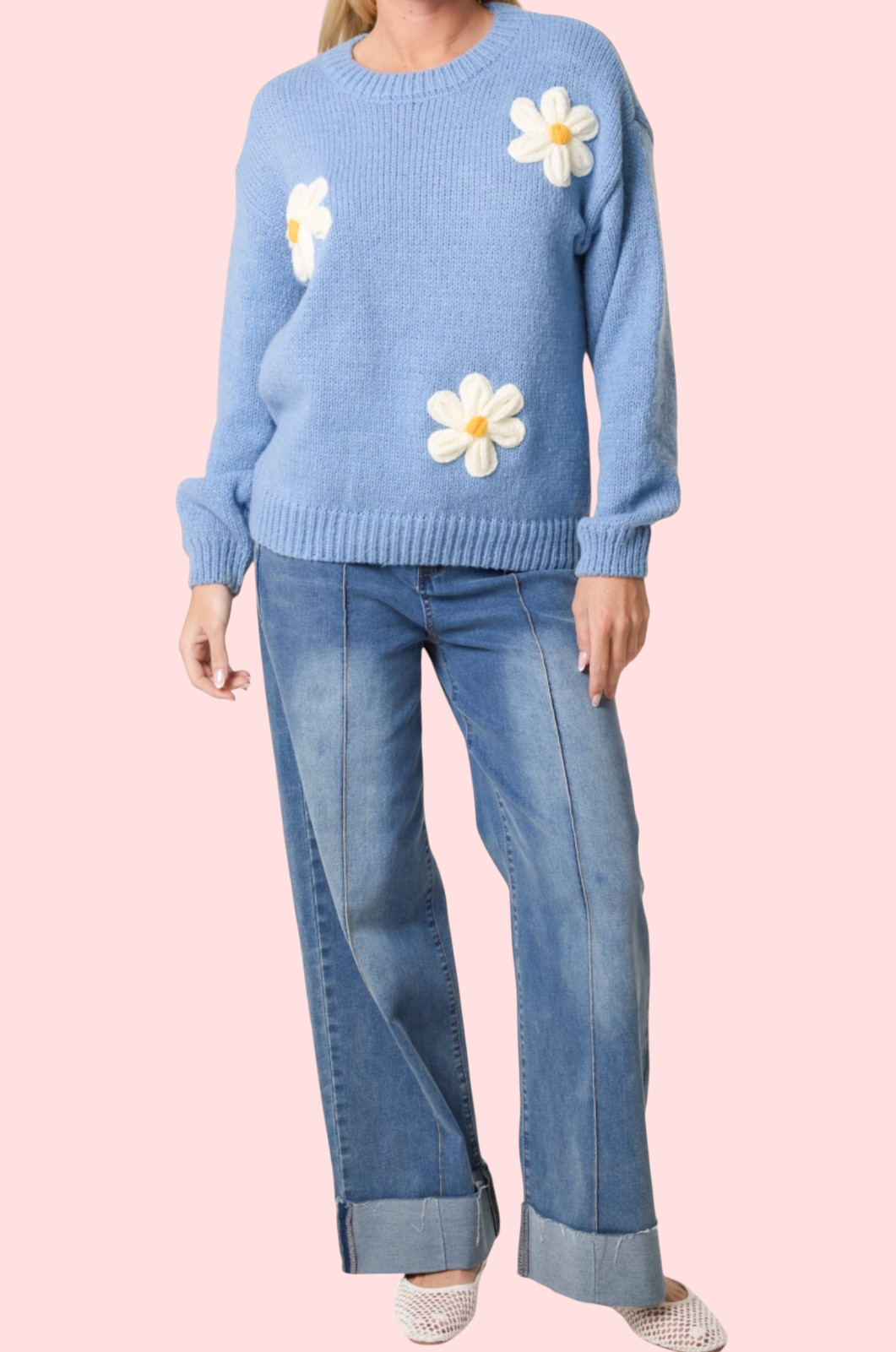 Denim daisy jumper
