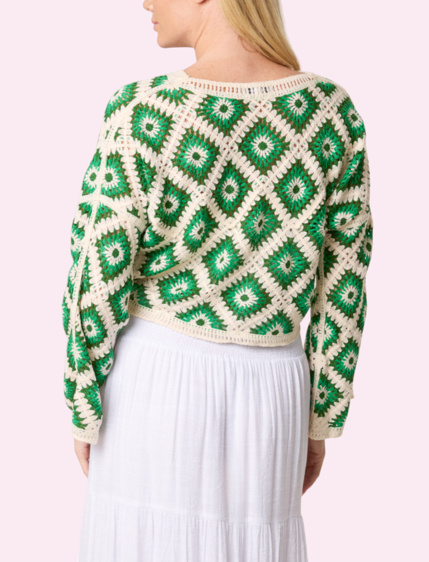 Green crochet top