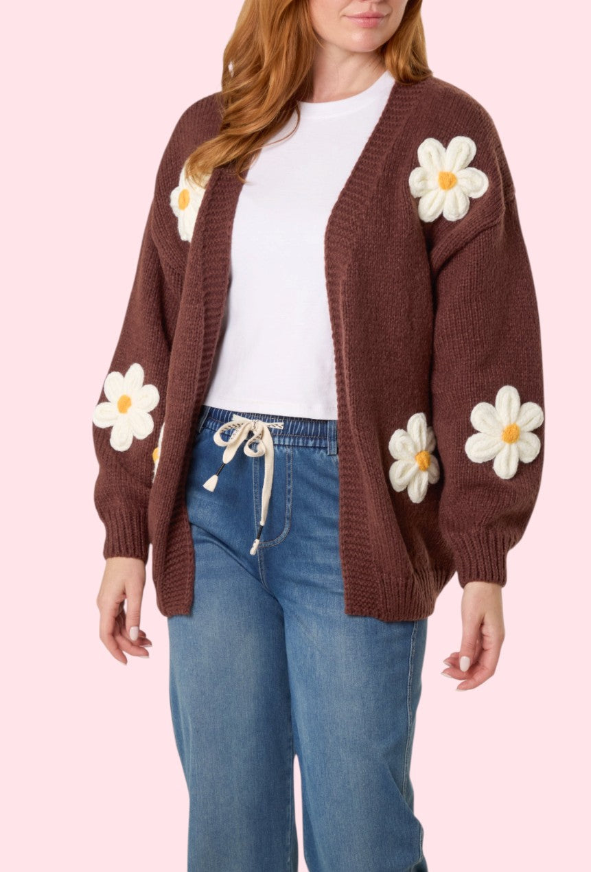 Chocolate daisy cardigan