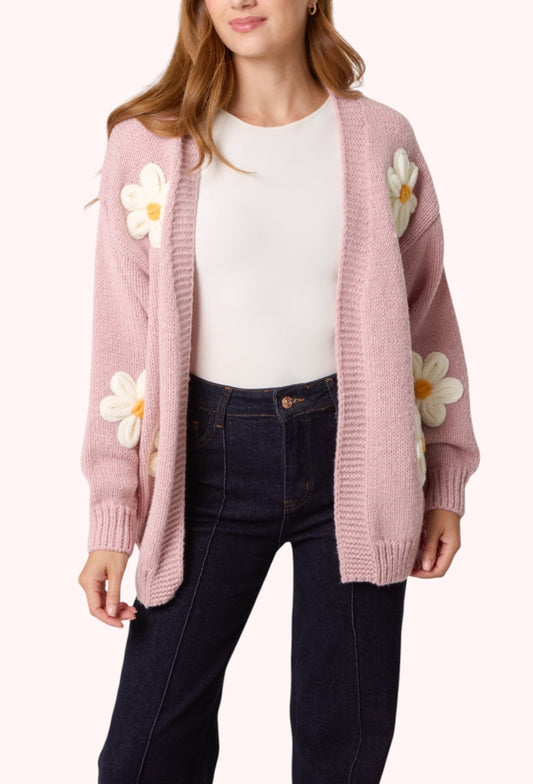 Blush daisy cardigan