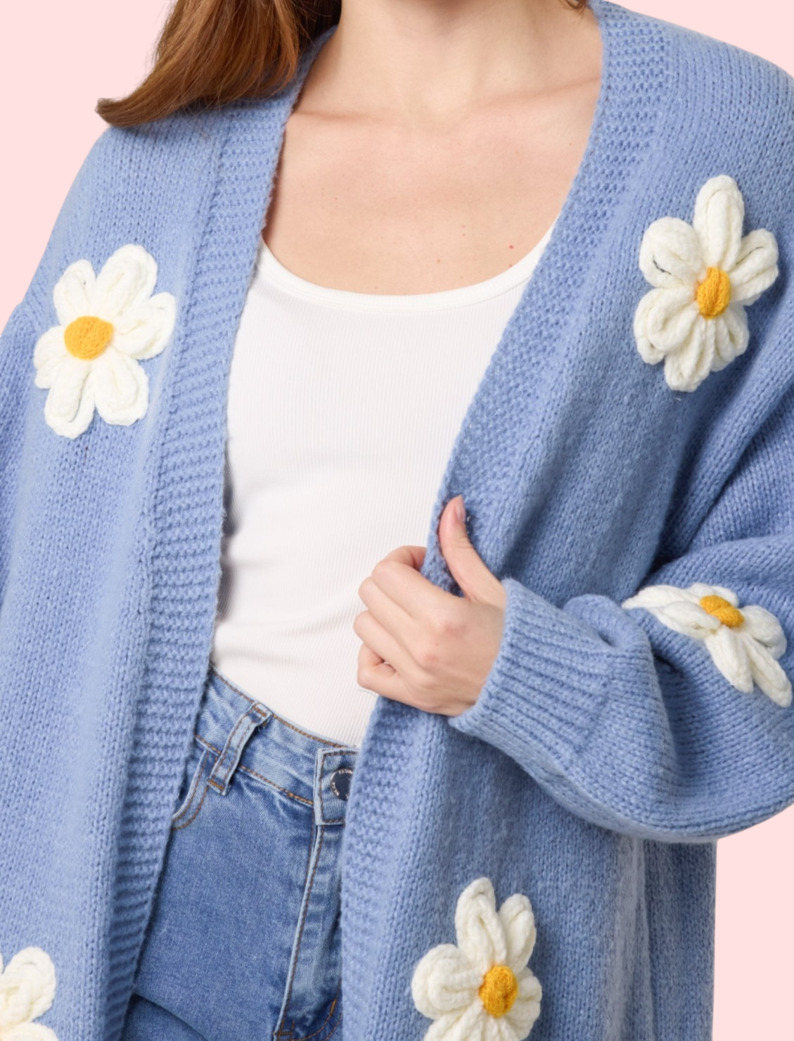 Etta longline daisy cardigan