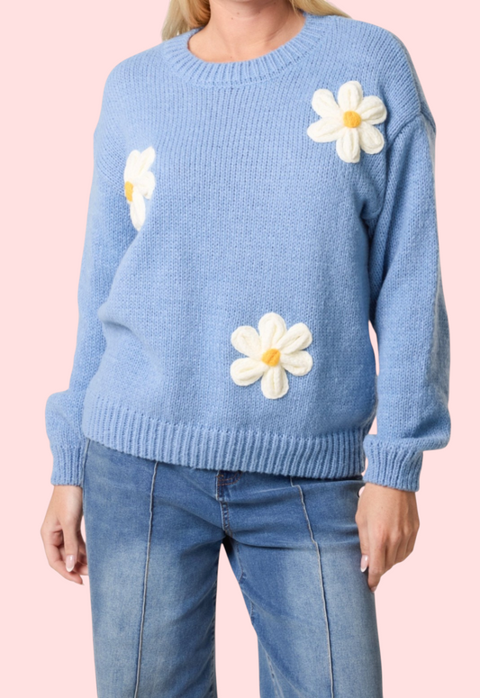 Denim daisy jumper