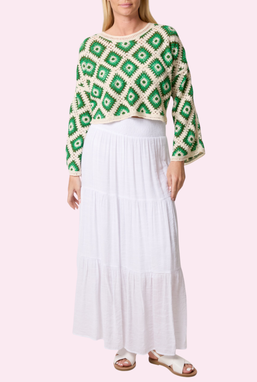 Green crochet top