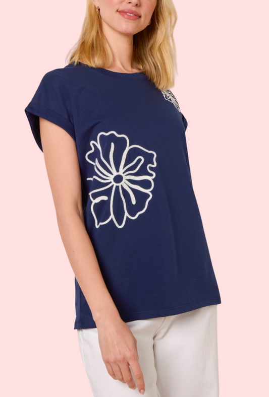 Contrast t-shirt navy