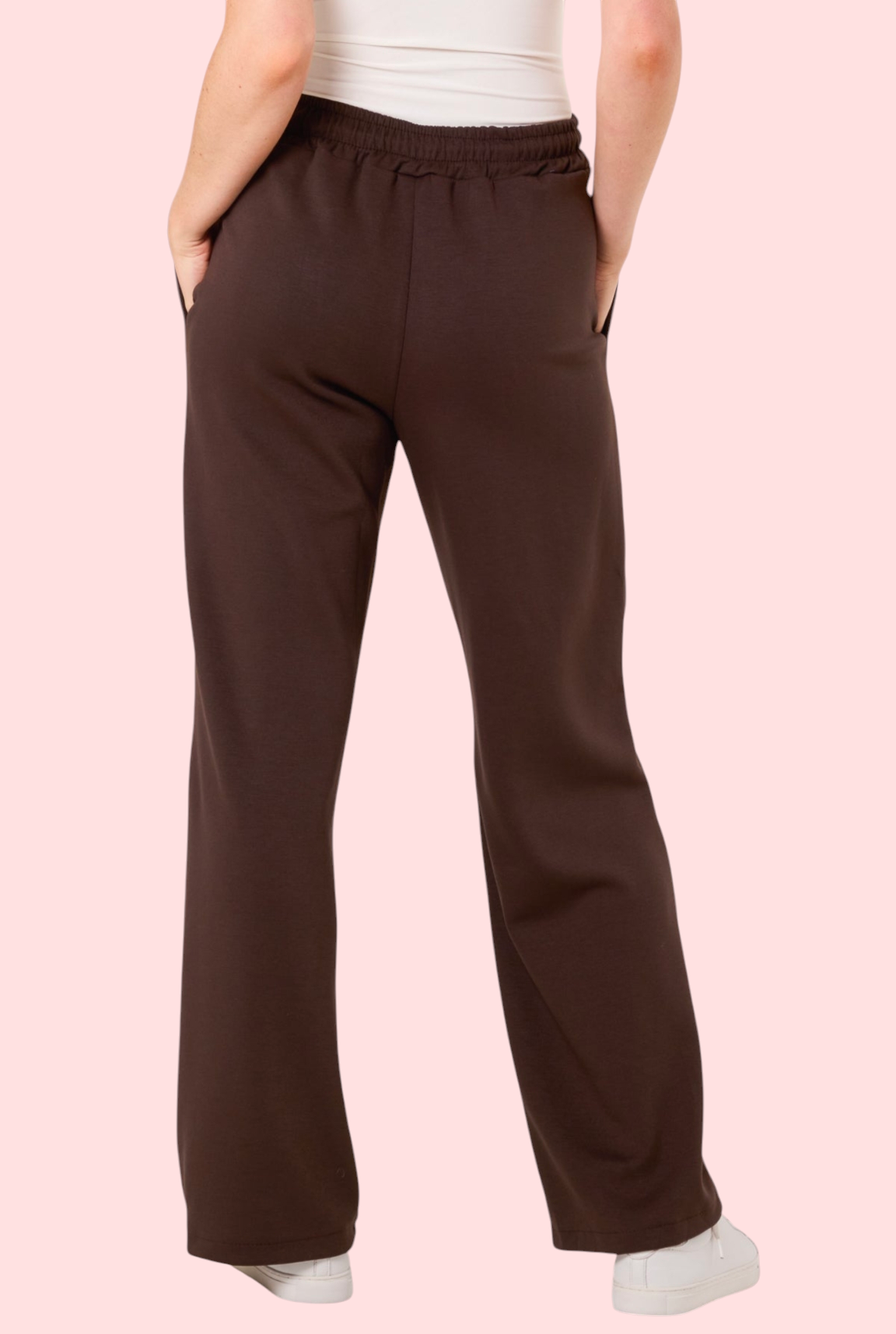 Soft wide leg trousers chocolate