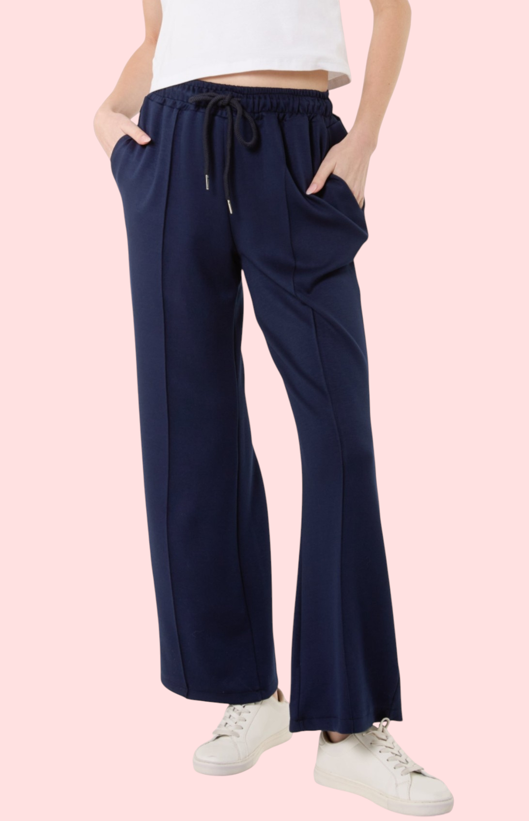 Soft wide leg trousers Navy