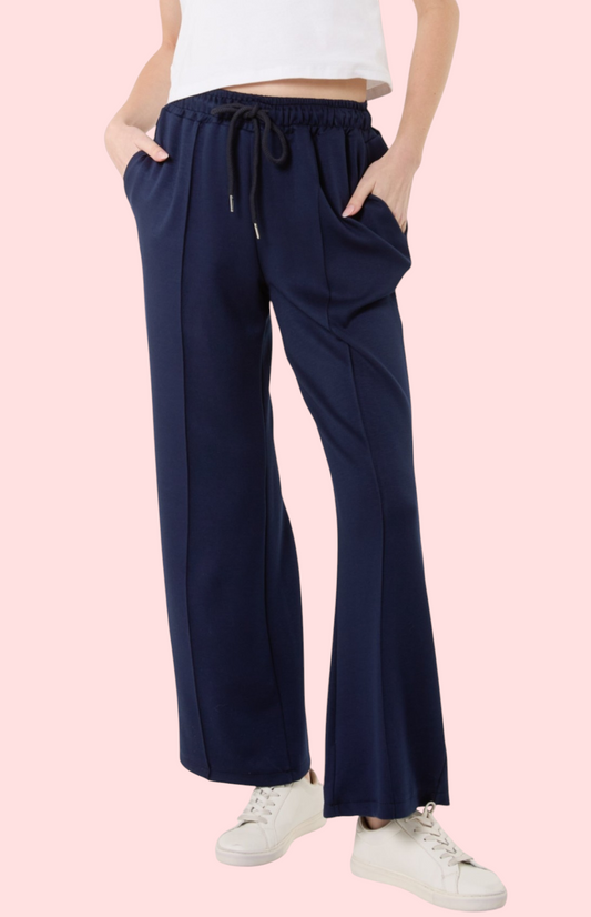 Soft wide leg trousers Navy