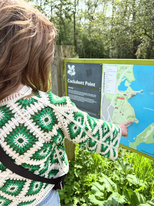 Green crochet top