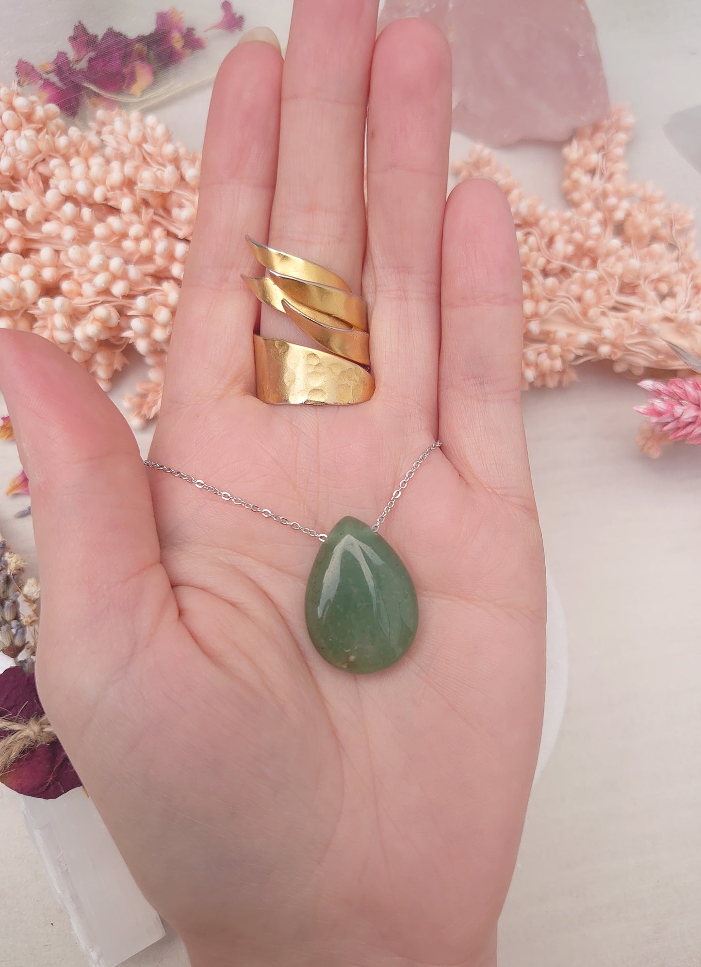 Aventurine drop pendant