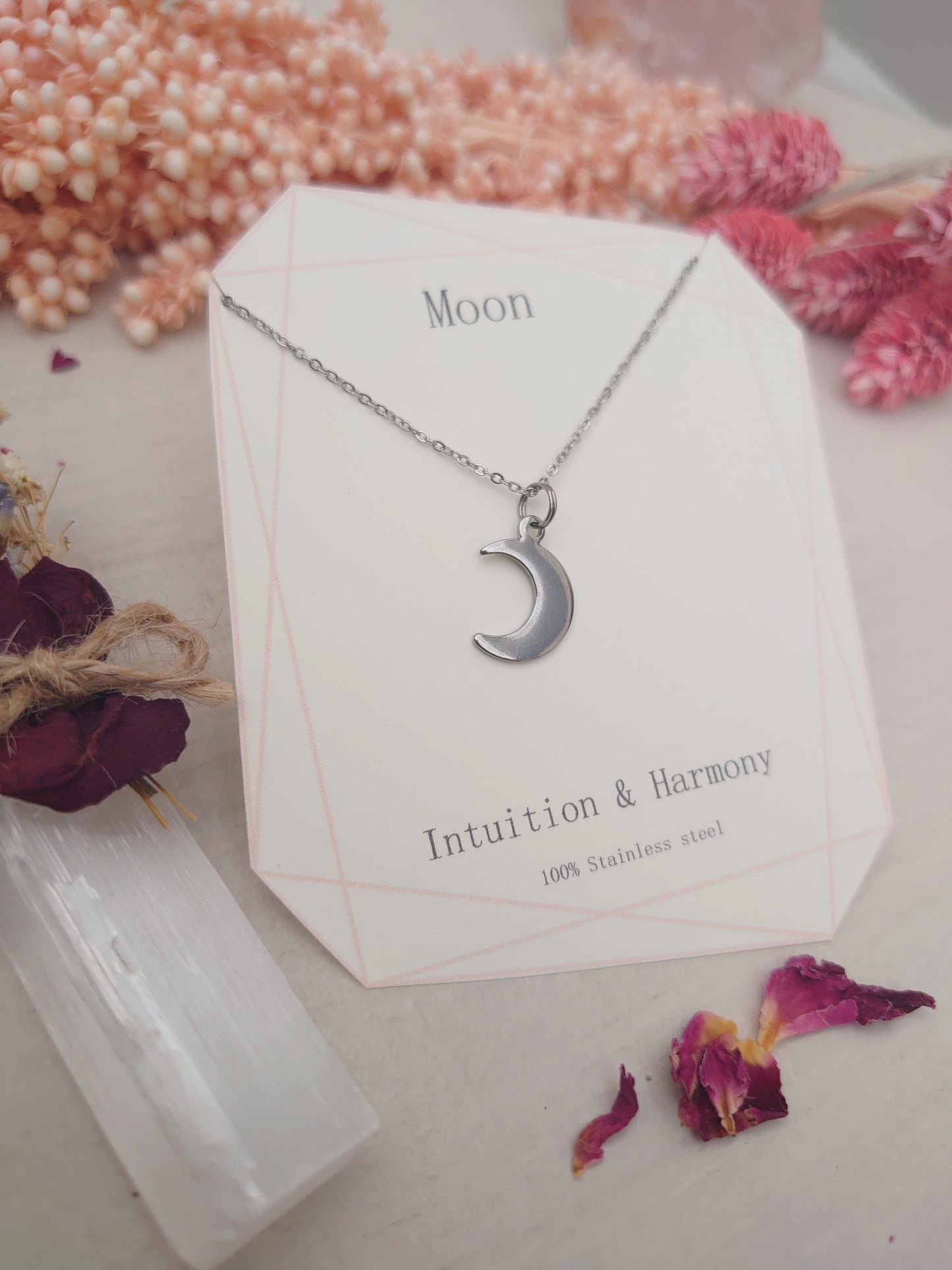 Crescent Moon charm necklace