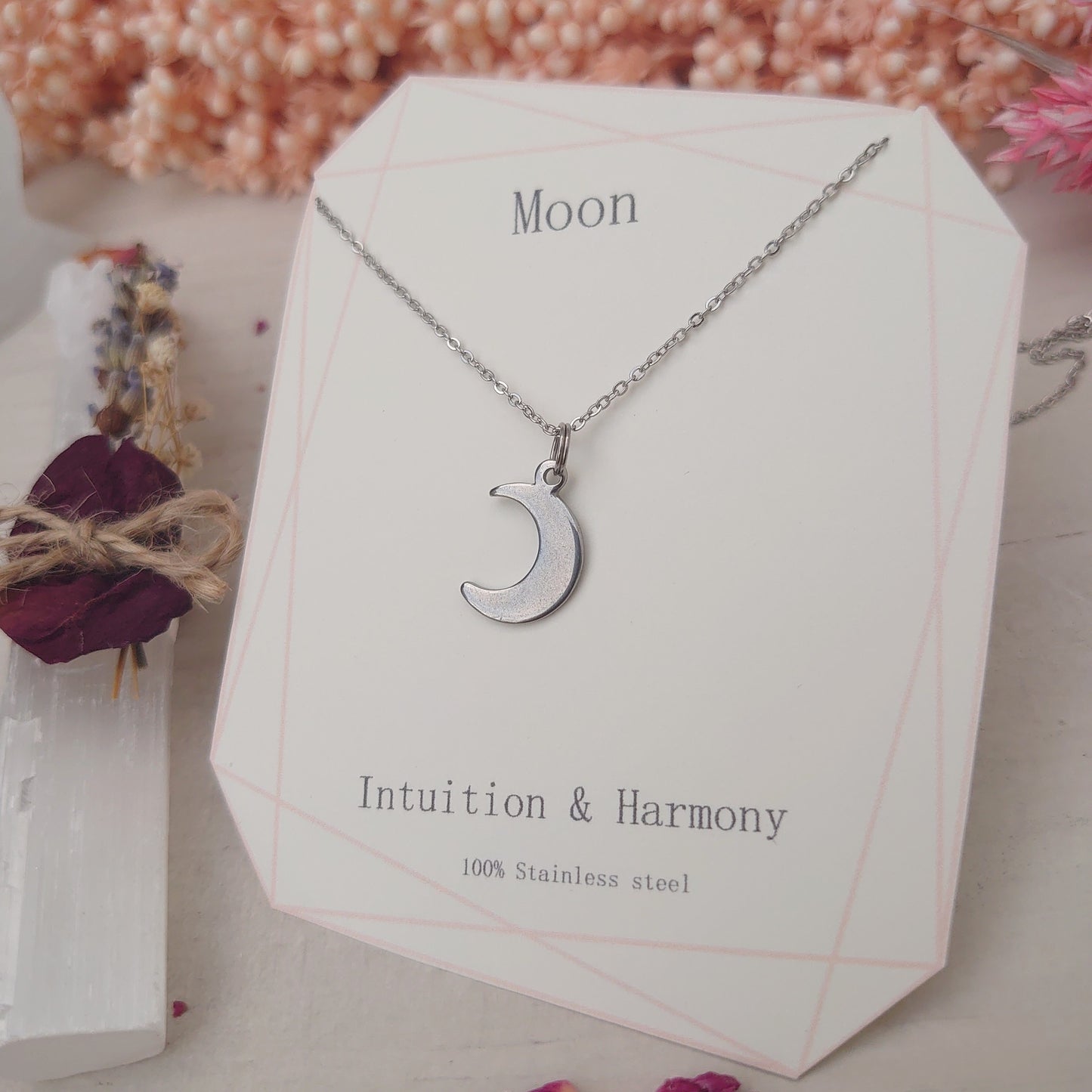 Crescent Moon charm necklace