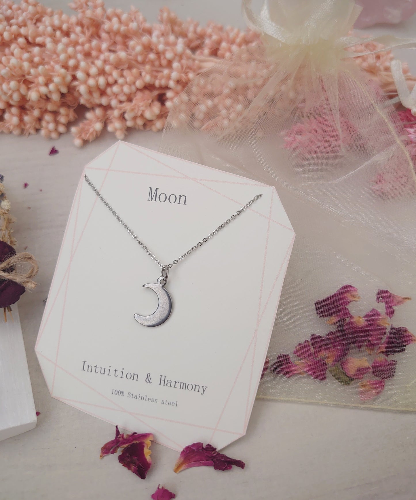 Crescent Moon charm necklace