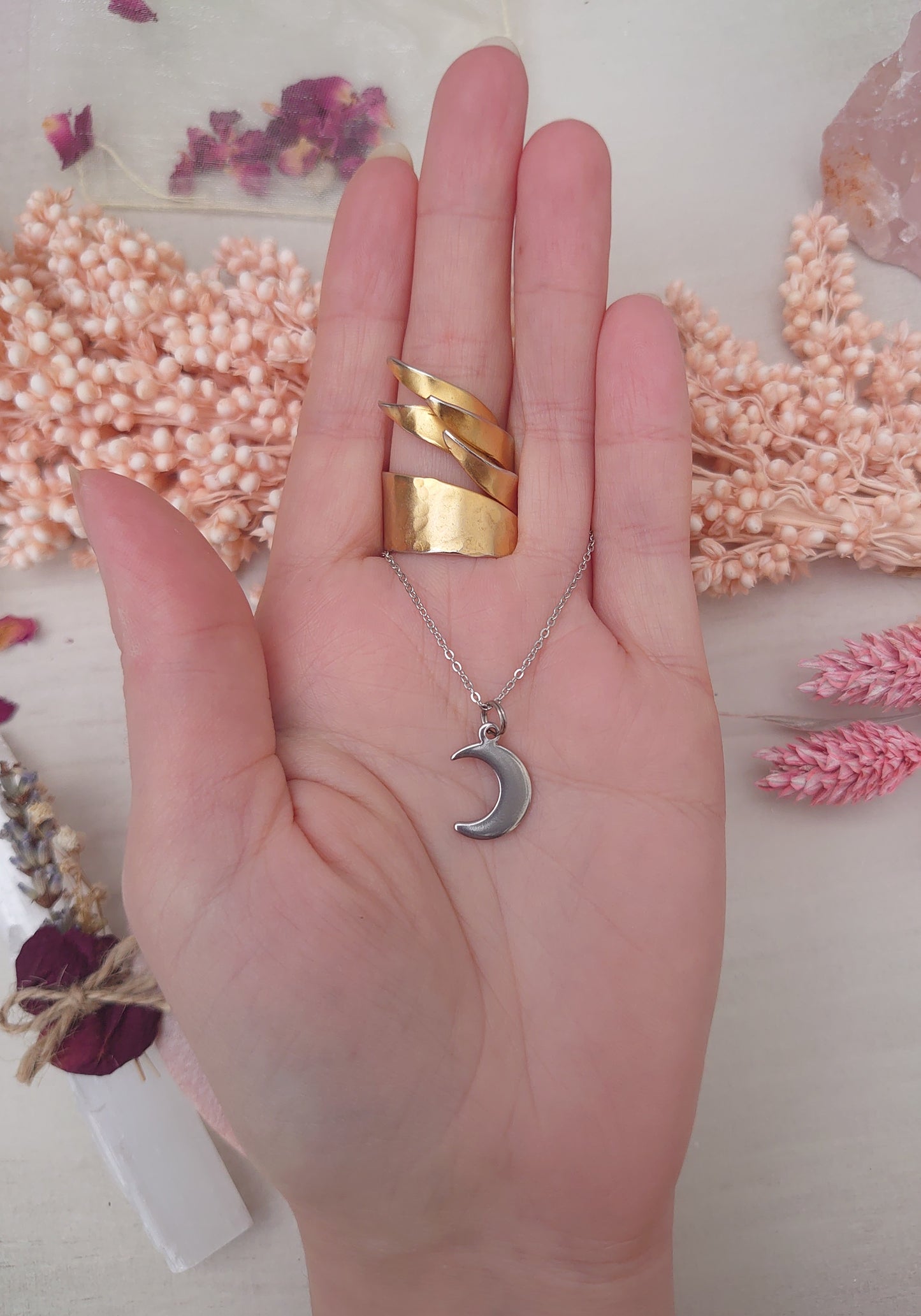 Crescent Moon charm necklace