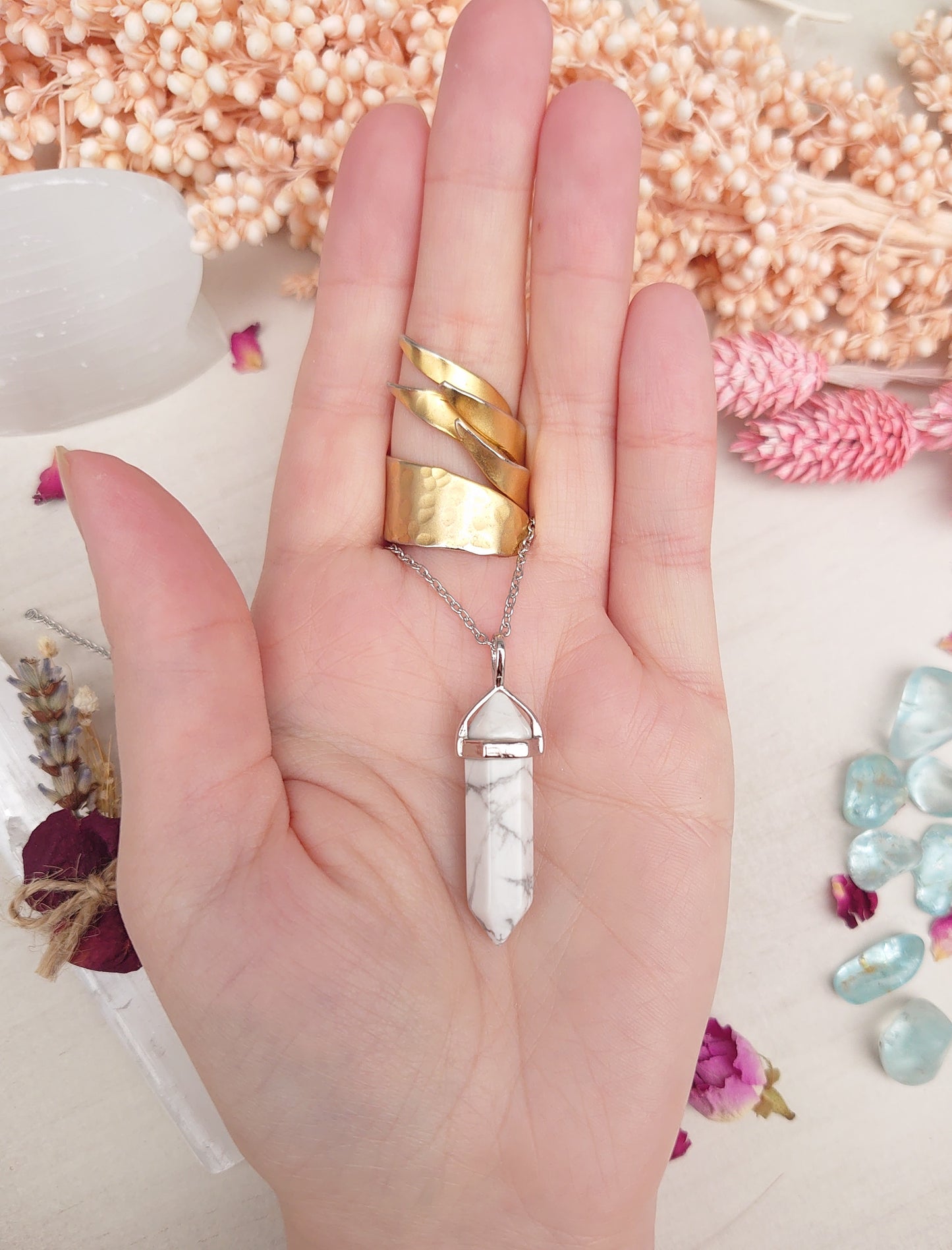 White Howlite pendant