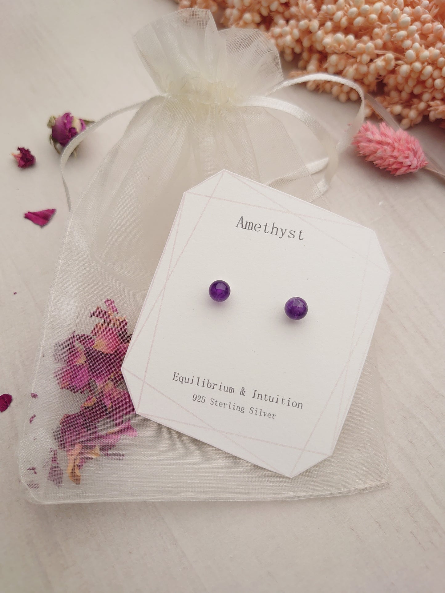 Simplistic Amethyst stud earrings