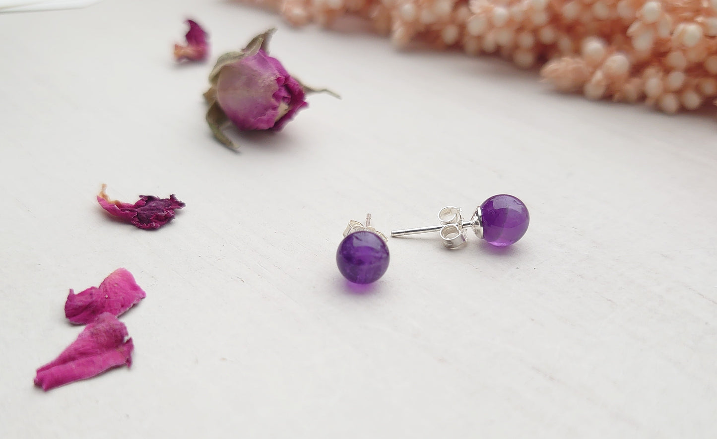 Simplistic Amethyst stud earrings