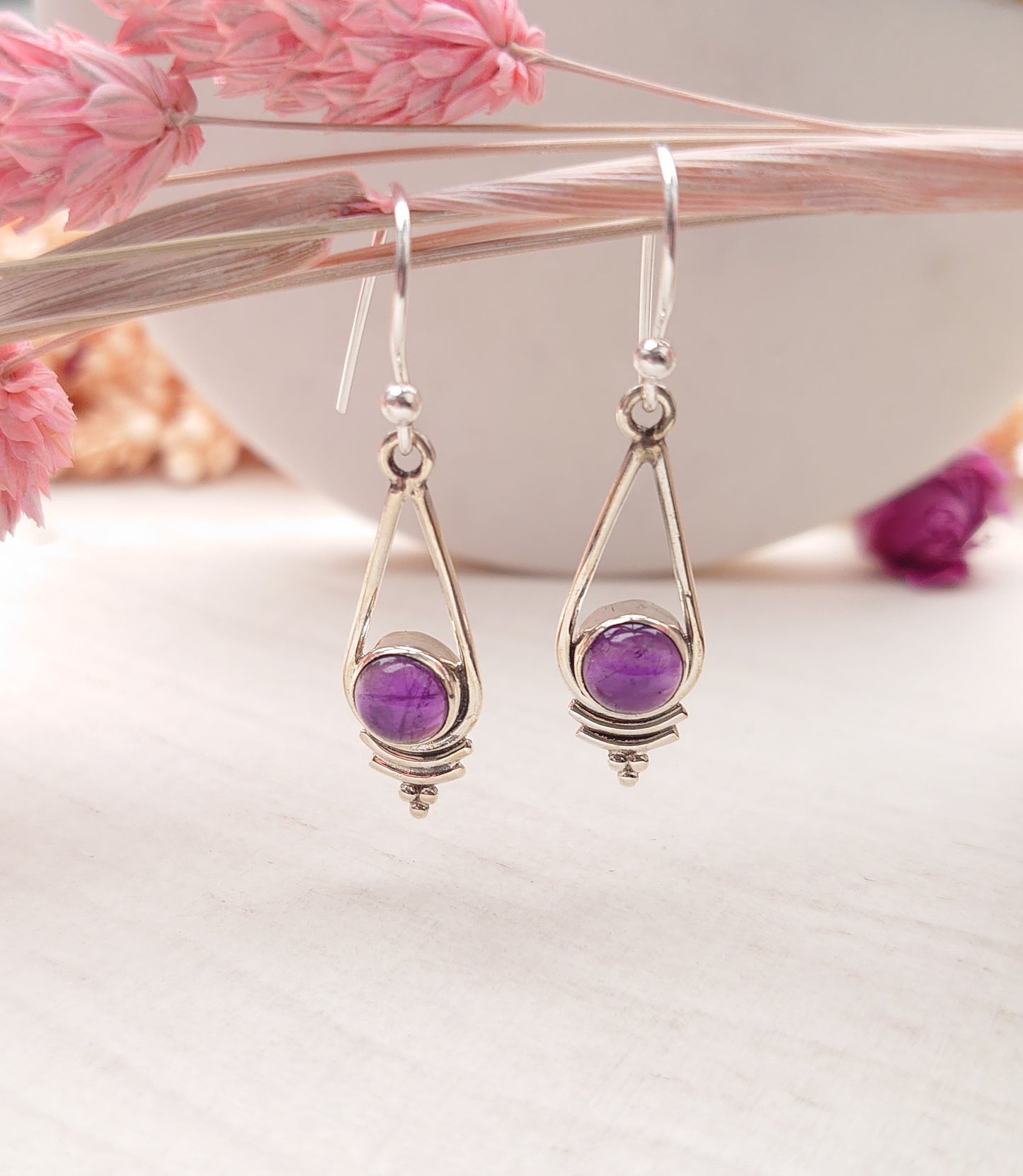 Amethyst drop earrings