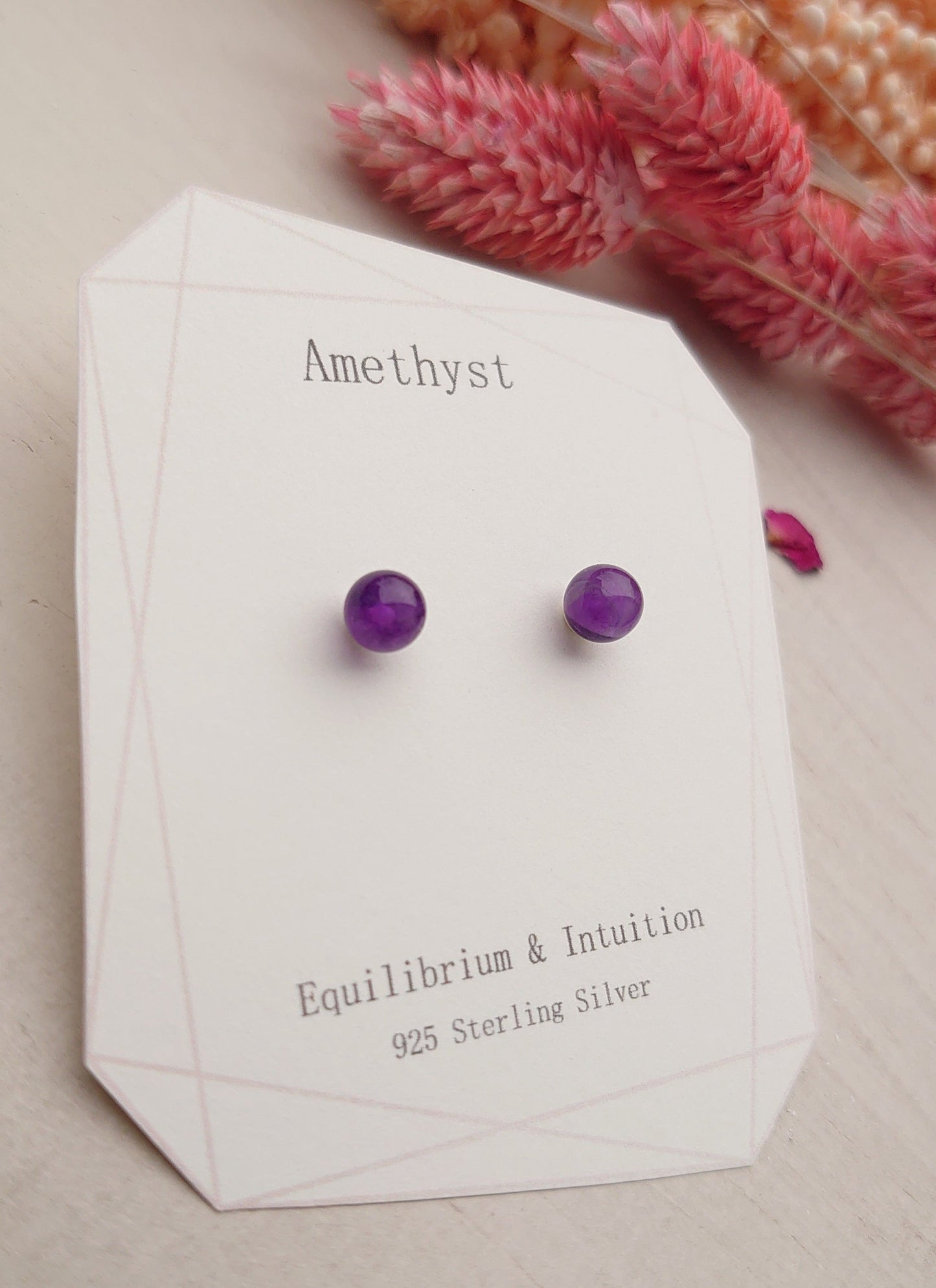 Simplistic Amethyst stud earrings