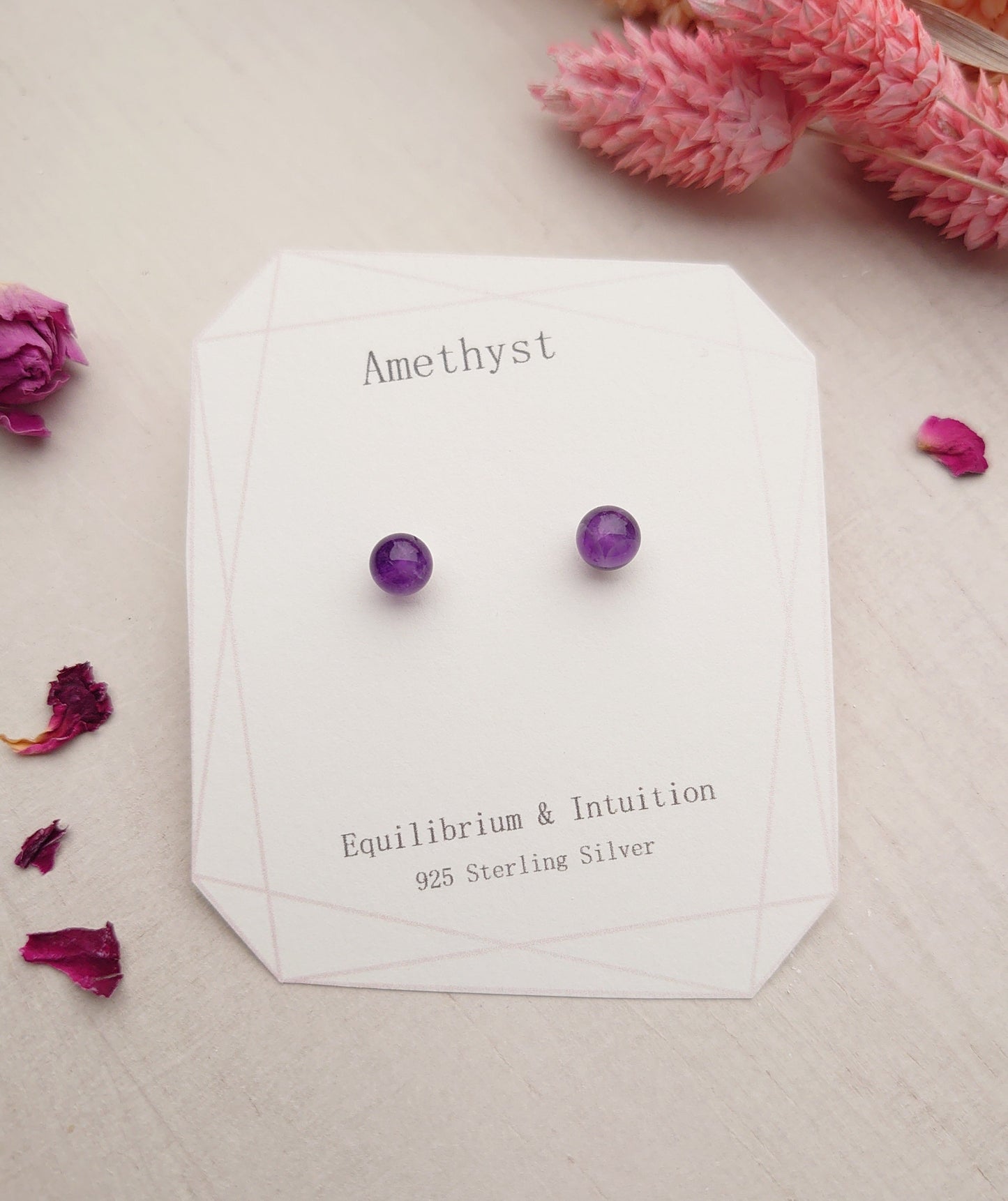 Simplistic Amethyst stud earrings