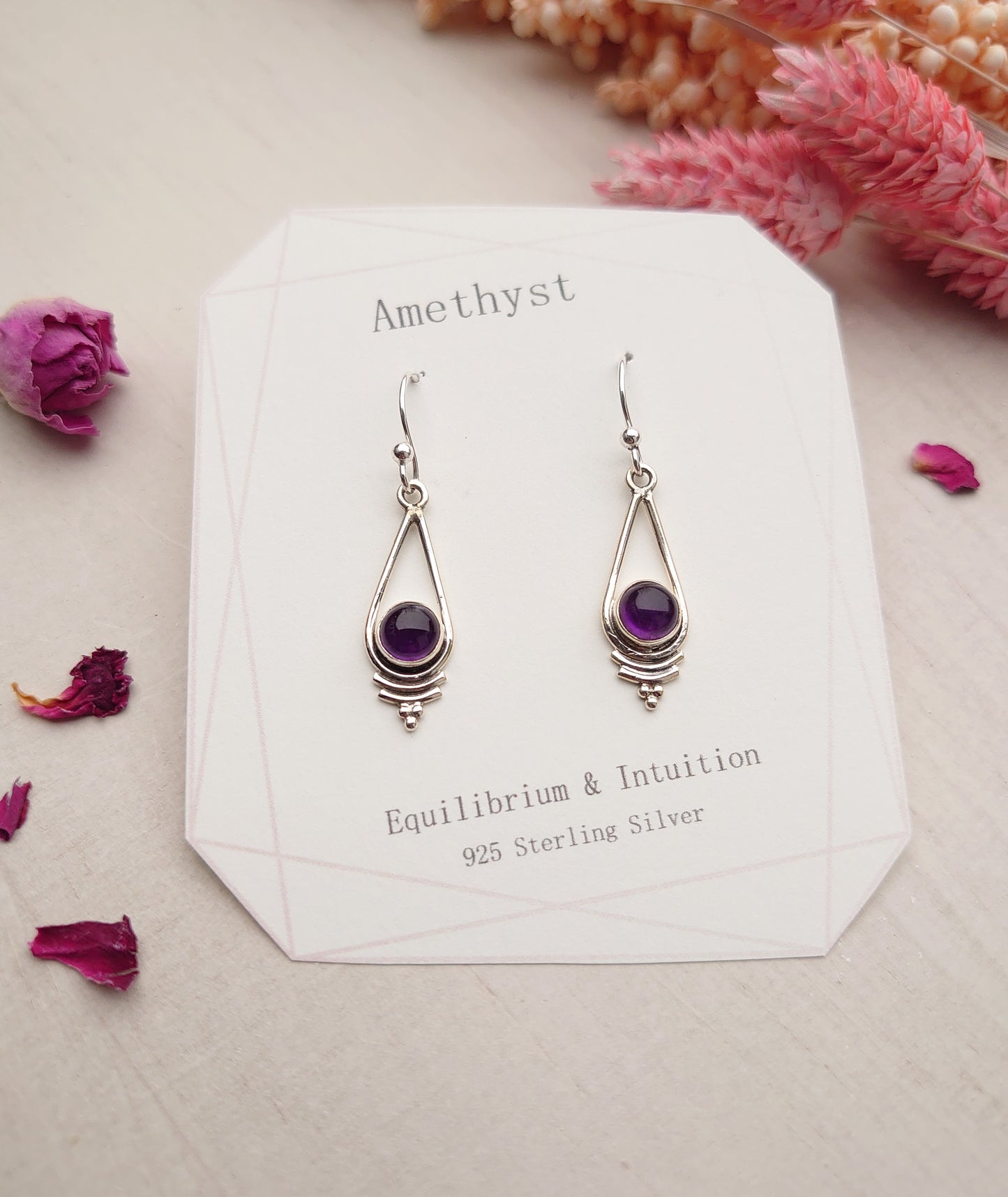 Amethyst drop earrings